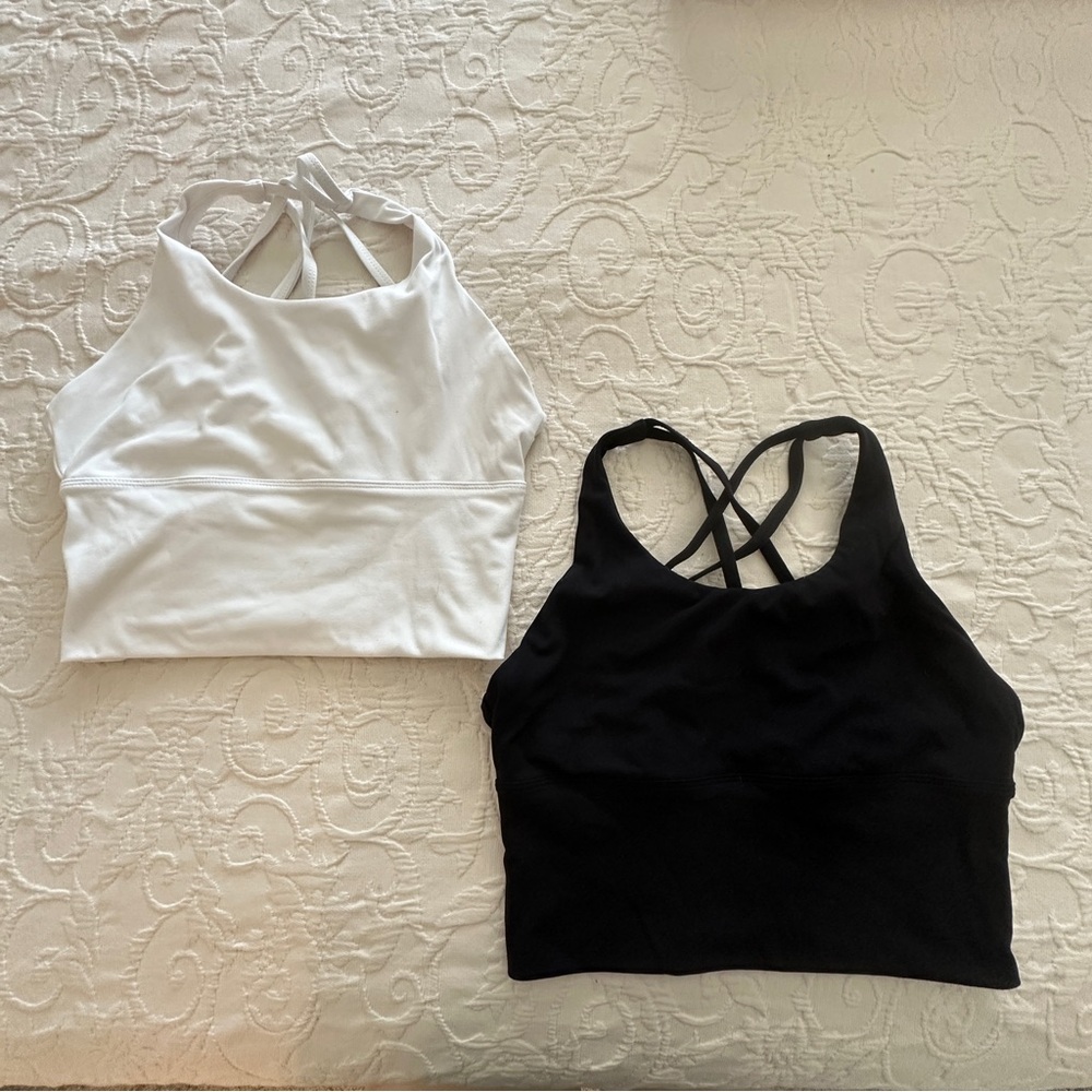 NVGTN Women's Sports Bras Set - Black & White